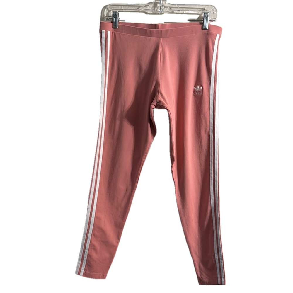 Adidas Pink High-Waist Leggings with Side Stripes